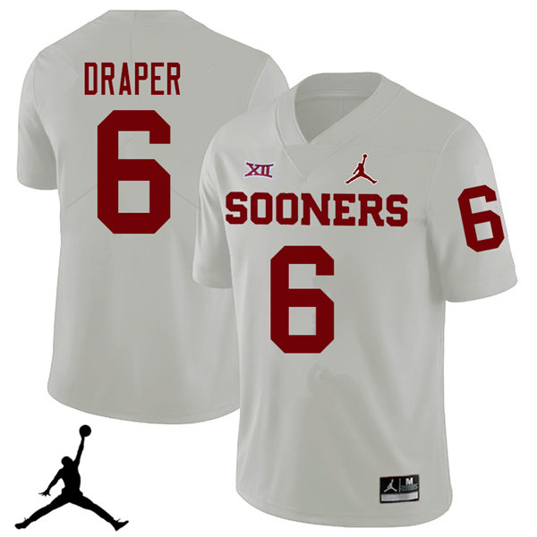 Oklahoma Sooners #6 Levi Draper 2018 College Football Jerseys Sale-White